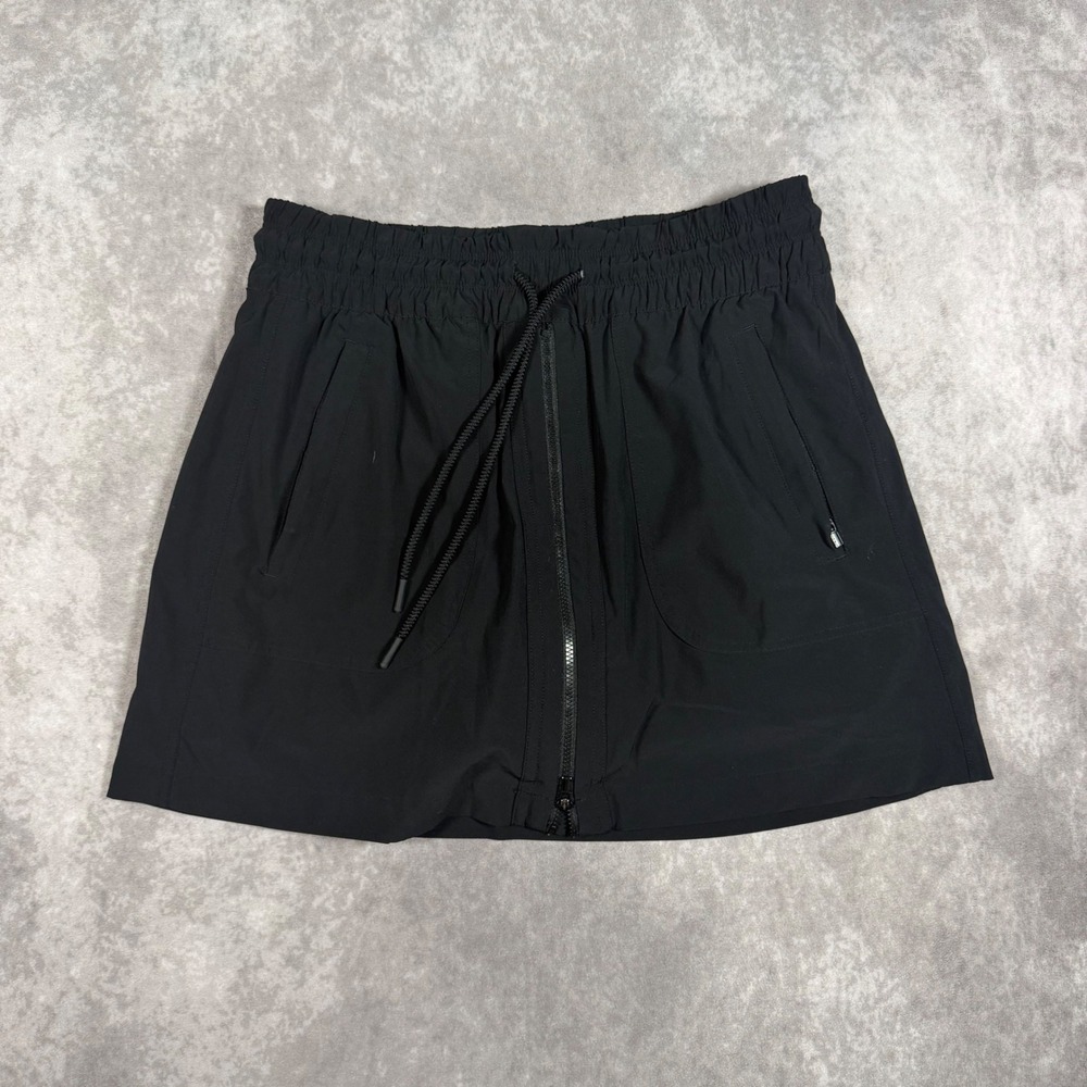 Athleta Womens Black Front Zip Skort Size 4 Tennis Golf Hiking Activewear Skirt